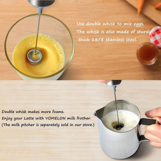 Electric Stainless Steel Handheld Milk Frother Foamer Mixer Coffee Latte Stirrer Egg Beater