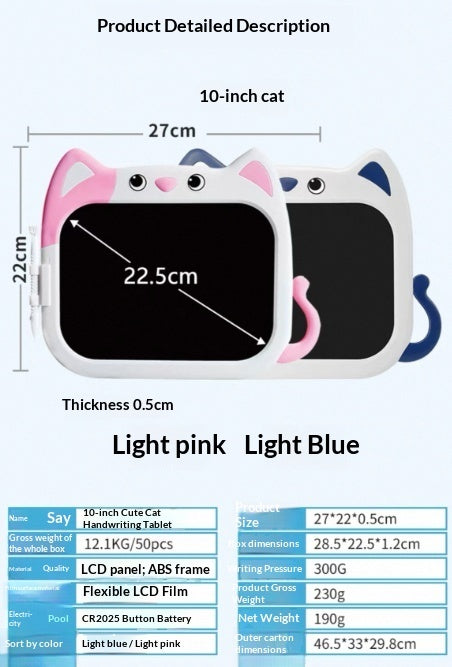 Kids LCD Writing Tablet With Cat Design