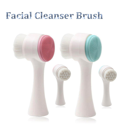 Double Sided Silicone Skin Care Tool Facial Cleanser Brush Face