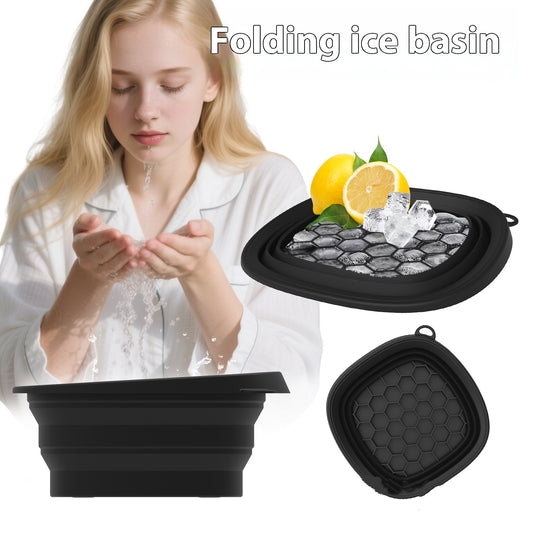 Household Silicone Folding Basin Ice Tray Ice Facial Care Ice-bath Wash Basin